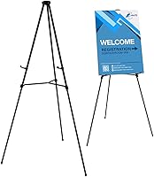 Vista 1 de Caballete de visualización telescópico de aluminio ligero, 70 pulgadas, negro