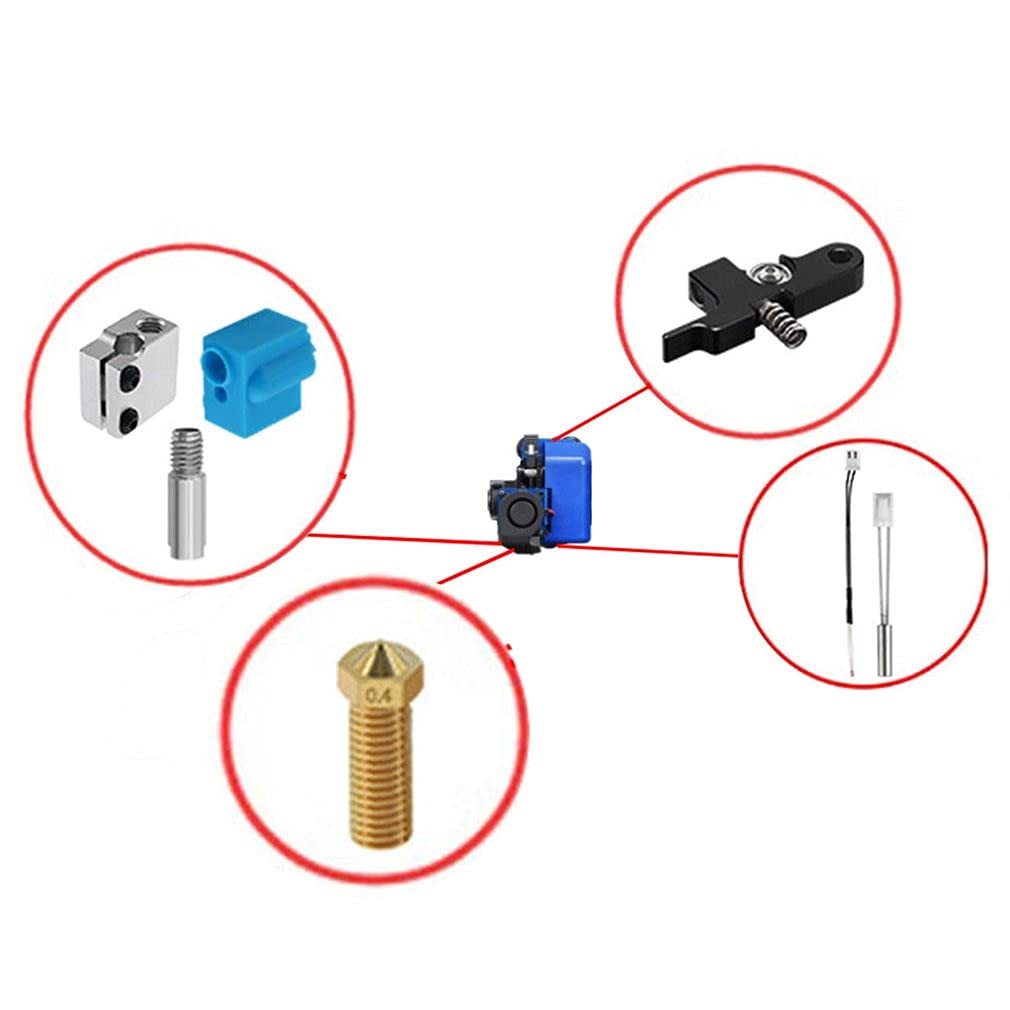 Lysee 3D Printer Parts & Accessories - 3D Printer Thermistor Heating Tube Throat Accessory Kits Suitable for Sidewinder X1/Genius Silicone Sets - (Color: B)