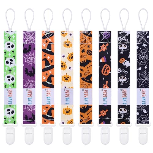 Image of ALVABABY Christmas Pacifier Clips 8 Pack Binky Paci Holder Leashes Teethers 8DBP05-DA