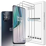 Orzero (5 Pack) Compatible for OnePlus Nord N10 5G, 3 Pack Screen Protector (Tempered Glass) + 2 Pack Camera Lens Protector (Flexible Glass) HD Bubble-Free