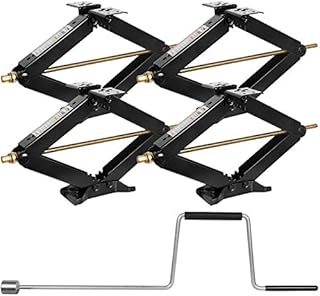 WEIZE RV Trailer Camper Stabilizer Leveling Scissor Jacks with Handle-24-7500lbs - Set of 4