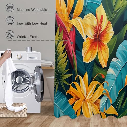 Rideau de douche 180 x 200 cm imperméable en polyester tropical - 7
