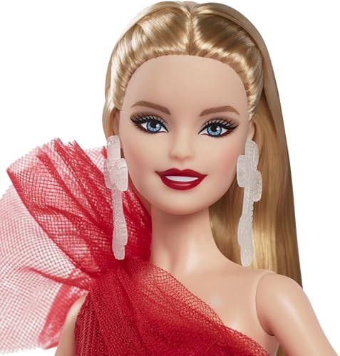 Barbie HRM65 Signature Doll, 2024 Holiday Blonde Fashion Doll Wearing Gown With Plaid Skirt, Seasonal Collector Gift In Displayable Packaging thumb #1