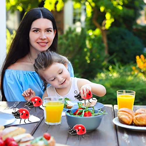 image for Cruis Cuka Metal Garden Decor for Outside Cute Ladybugs Yard Art Lawn 