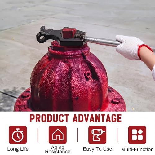 Image of Tandefio 1 Pcs Fire Hydrant Wrench, Pentagon 1-3 /4 inch /square 1-1 /4 inch, Black