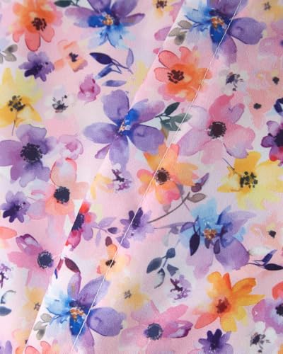 Image of Duvet Cover King Size Set - Extra Soft Floral Duvet Cover 104 x 90 with 2 Pillow Shams - Comfy, Breathable Floral Bedding Set - Hotel Luxury & Fade Free w / Zipper Closures & Ties - Watercolor Garden