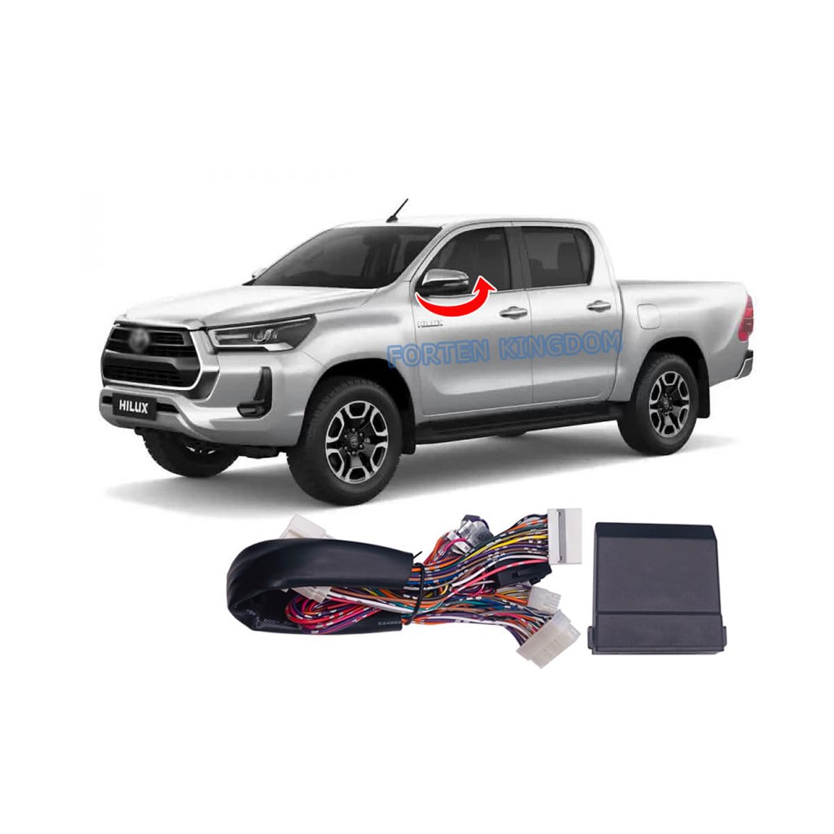 Intelligent Auto-Fold Side Mirrors Control Module Kit for Hilux 2017-2024 | Power Folding System By Remote, Plug & play Installation Accessories