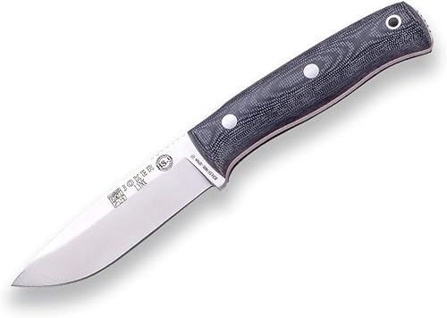 Cuchillo de supervivencia Joker Lynx CM111-F mango de lona de micarta hoja de 413 pulgadas de Böhler N695 incluye vaina Kydex con iniciador de fuego