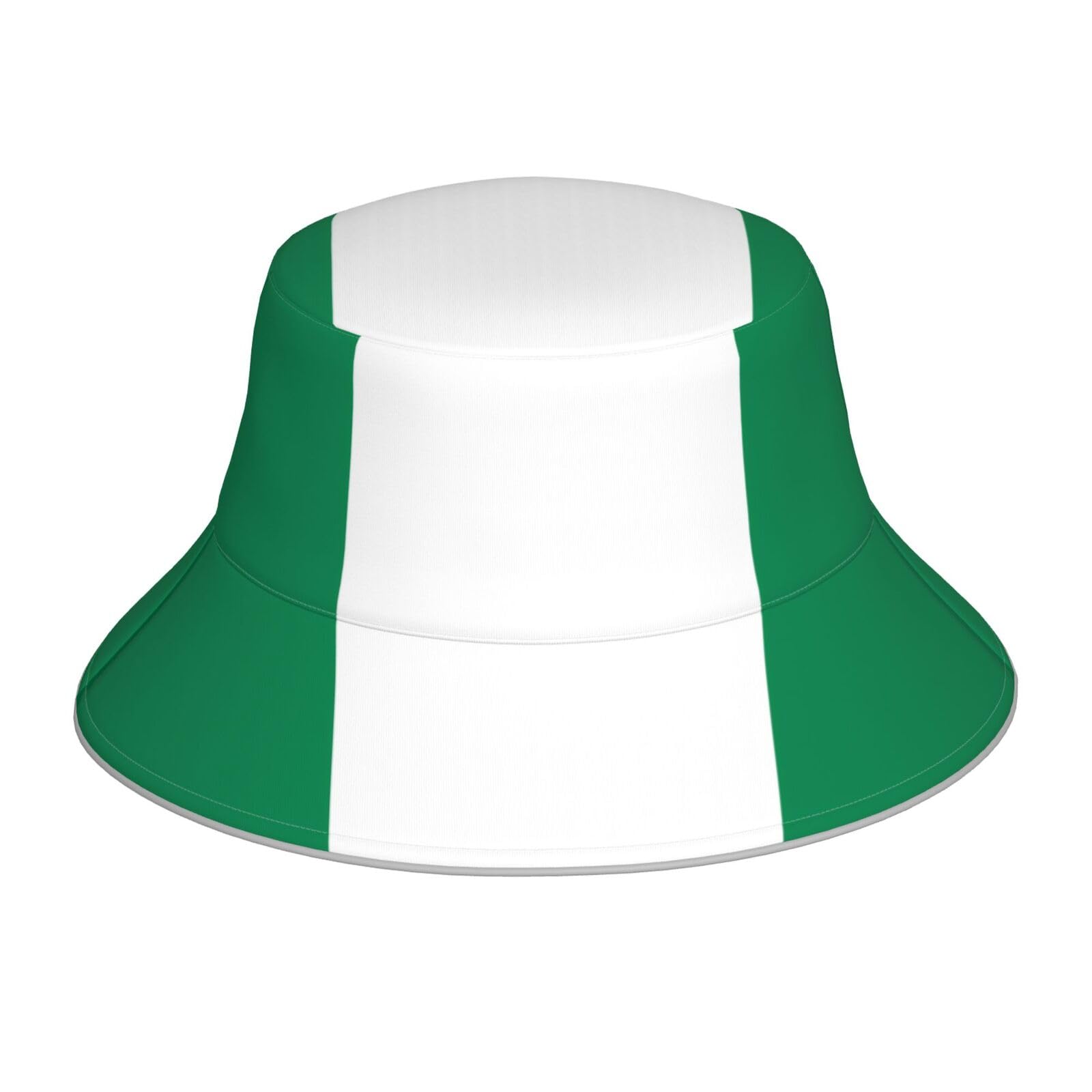 Whjshop Men's Black Flag Of Nigeria Pattern Reflective Bucket Hat Breathable For And Wo, For Travel, Camping