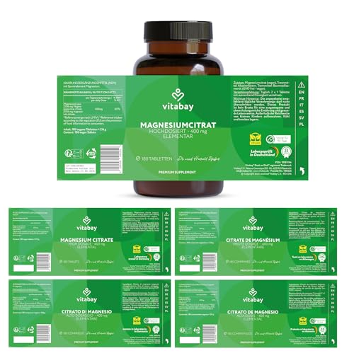 Vitabay Magnesiumcitrat hochdosiert – 540 vegane Tabletten – 3er Bundle – Ansicht 9