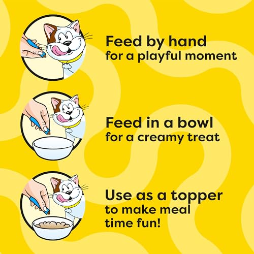 Temptations Creamy Puree Squeezable Lickable Wet Cat Treat with Salmon, 0.42 oz. Tubes, 4 Count