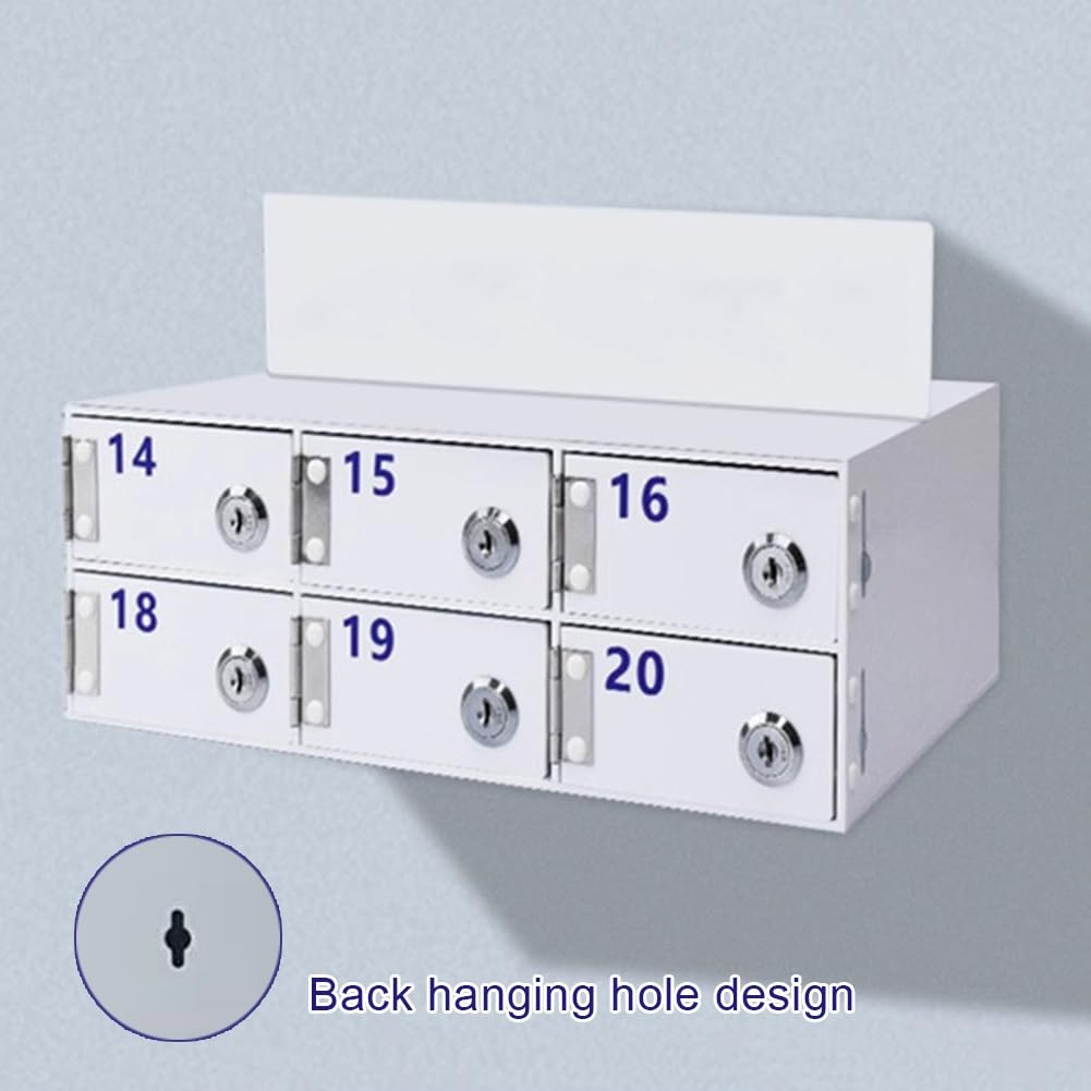 Armoire téléphonique en Acrylique avec Porte verrouillable, Armoire de Rangement Murale à 12 Compartiments, adaptée aux Bureaux, écoles, usines - Solution de Rangement sécurisée (Blanc).