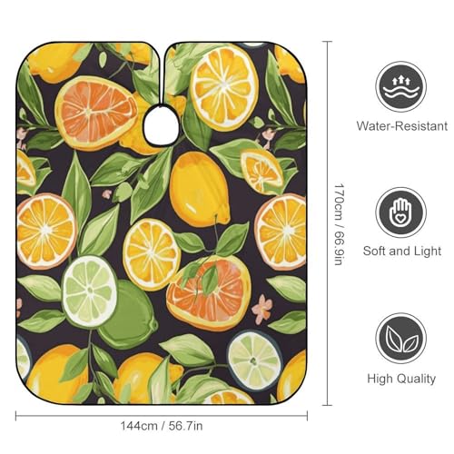 Capa para cortar cabello con diseño de frutas cítricas miniatura 2