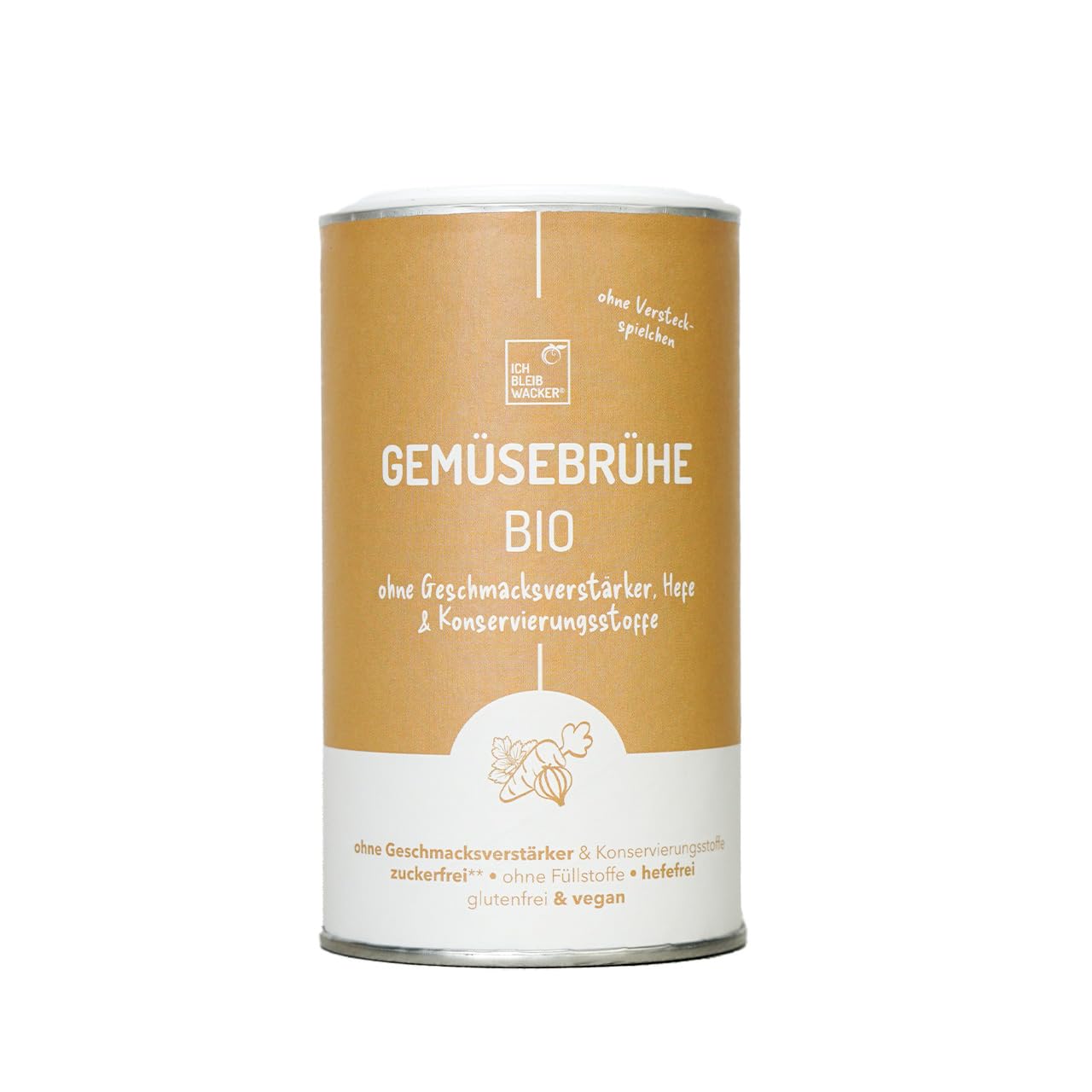 Gemüsebrühe Bio, 300g von bleibwacker. Glutenfrei, laktosefrei & vegan. Ohne Zuckerzusatz, Hefe & Geschmacksverstärker.