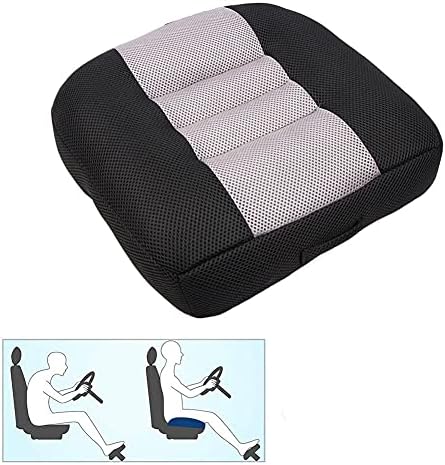 Car Booster Seat Cushion Raise The Height for Short People Driving Hip (Tailbone) and Lower Cack Fatigue Relief Suitable for Trucks, Cars, SUVs, Office Chairs, Wheelchairs (Black and Gray)