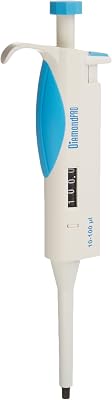 Globe Scientific Diamond PRO 3311-100 Adjustable Volµme Research Micropipette, 10-100µL Volume, Blue