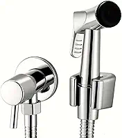 Ducha Higiênica de Metal Inox 304 com Gatilho + Mangueira Flexível 1,5m Conexão 1/2' Banheiro Bidê Spray Pressurizado Antivazamento