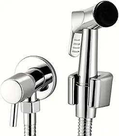 Ducha Higiênica de Metal Inox 304 com Gatilho + Mangueira Flexível 1,5m Conexão 1/2' Banheiro Bidê Spray Pressurizado Antivazamento