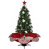 Northlight Lighted Musical Snowing Artificial Christmas Tree - White LED Lights, 6', Green