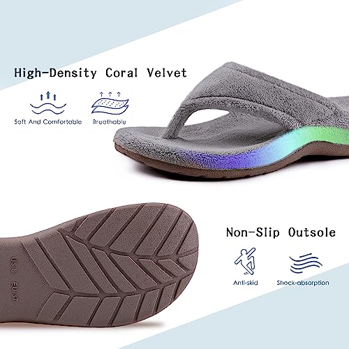 Women's Thong Spa Slippers with Arch Support for Indoor and Outdoor