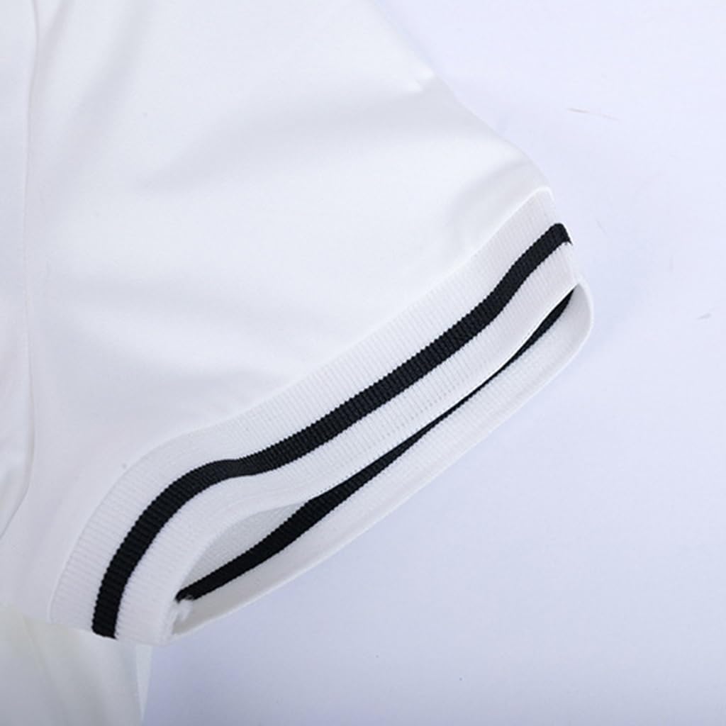 Polo de Manga Corta para Mujer 3 Botones Ligero Casual Deportes Humedad Wicking Slim Fit T-Shir