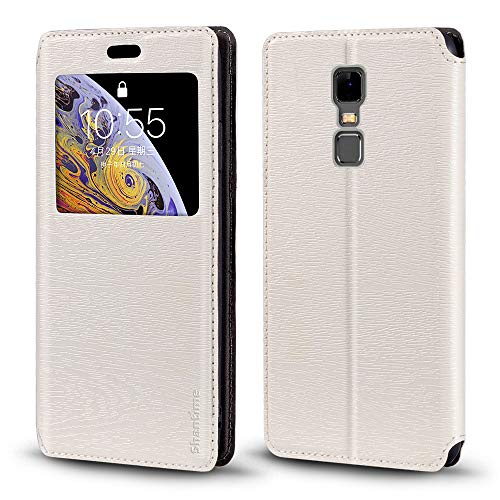 Infinix Note 3 X601 Case, Wood Grain Leather Case with Card Holder and Window, Magnetic Flip Cover for Infinix Note 3 Pro
