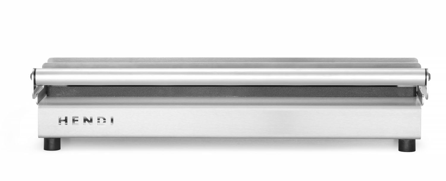 HENDI Macchina per gnocchi, manuale, stampo per la preparazione di 5 dumplings volta, produttore di ravioli, rivestimento antiaderente, pressione uniforme, pressa per ravioli, 470x140x(H)95mm, inox