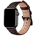 Produktbild SUNFWR Lederarmbänder für Apple Watch Armband 44 mm 45 mm 42 mm 49mm, Herren Damen Ersatz Original Lederband für iWatch Series Ultra 9 8 7 6 5 4 3 2 1/SE (42 mm 44mm 45mm 49mm,Kaffee/Schwarz)
