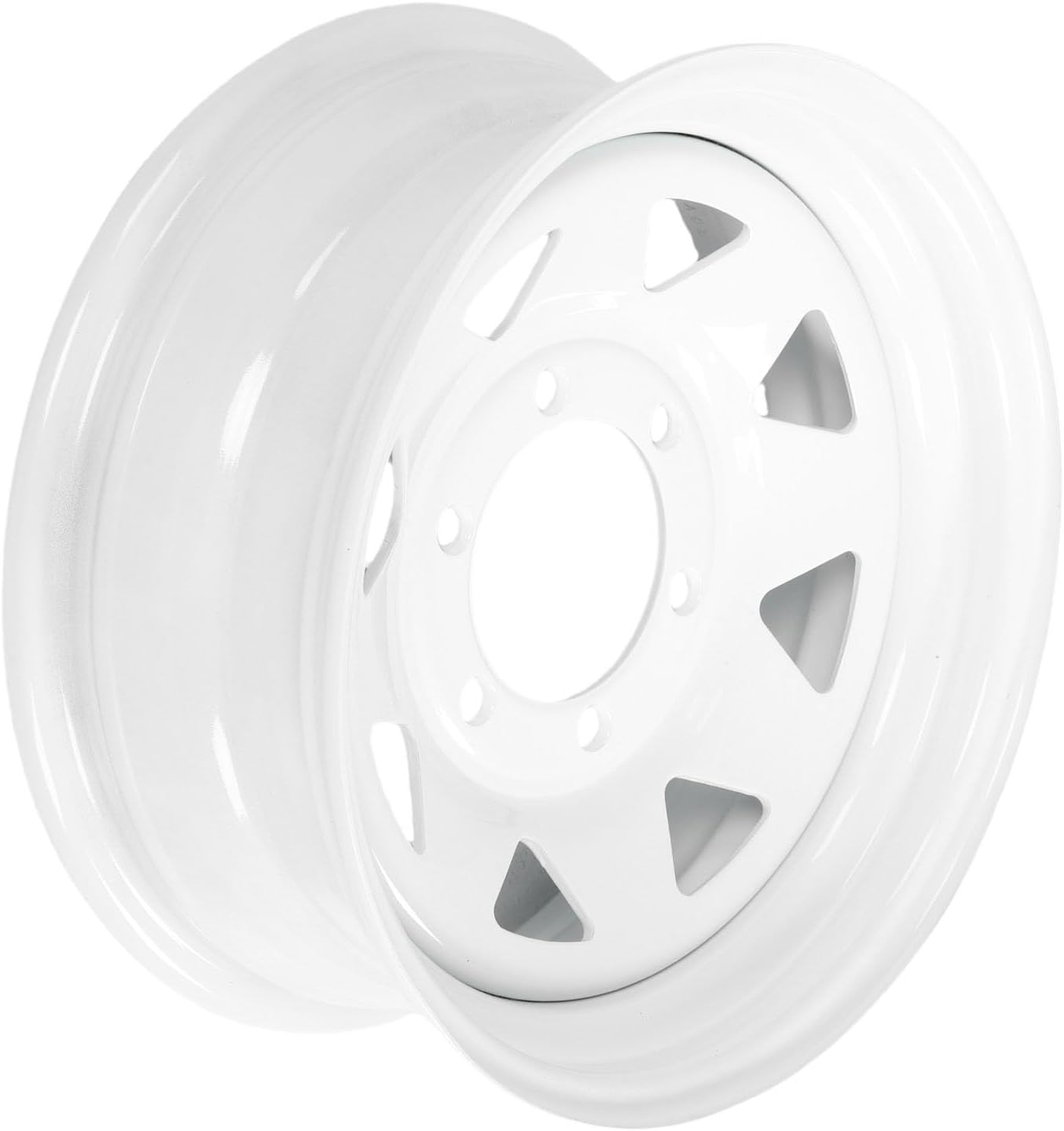 15x6 Trailer Wheel Rim, 5.5in Heavy Duty White Painted Steel with 2822 lbs Load Capacity for Cargo Boat Trailer