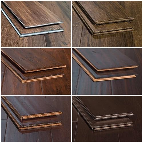 Bamboo Flooring Sample Pack – Six 8” Best-Selling Dark Brown Shades | Smith Island, Chesapeake, Toasted Almond Antiqued, Java Handscraped, Coffee Handscraped, Java