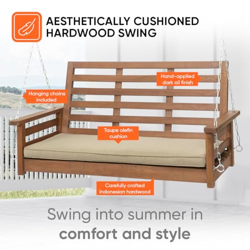 Jack Post JPC-3070L Cushioned Hardwood Swing, 4 Ft. - Quantity 1