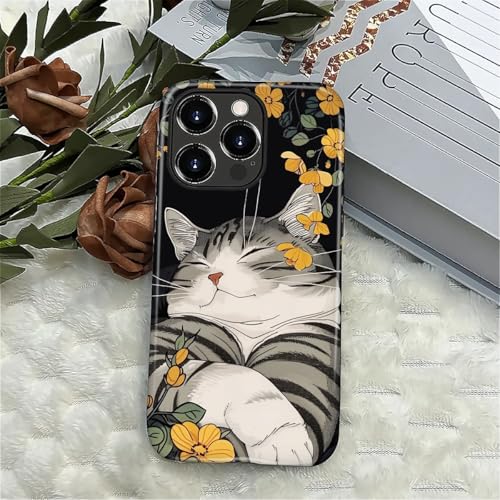 Flivro Magnetic Case for iPhone 16 Pro, Compatible with Magsafe,PC Hard Shell & Silicone Inner Bumper,Shockproof Full-Body Cover Slim Fit for iPhone 16 Pro Case - Japanese Cute Sleepy Cat - image 6