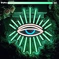 Abooly Evil Eyes Neon Signs for Wall Decor, Dimming LED Green Goth Eyes Neon Signs,USB Neon Wall Signs for Game Room Bedroom Man Cave Kids Room Party Christmas Gift(11.8x13in)