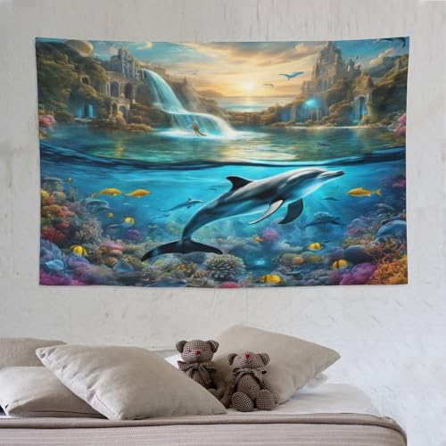 Tapisserie dauphin dans votre salon pour créer une déco murale évasive