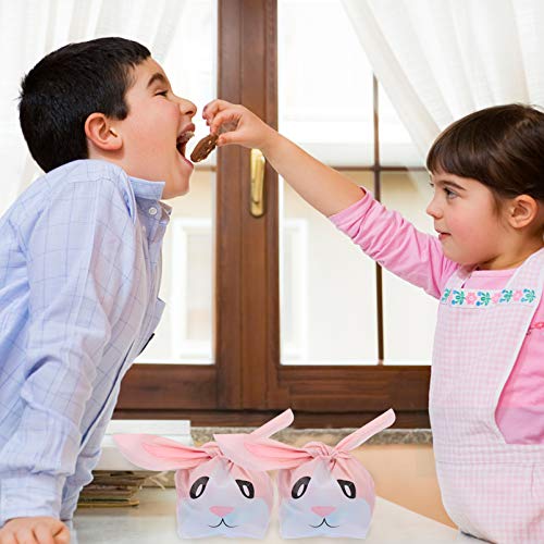 Hemoton sacos de presente de Páscoa, 50 peças, sacos de presente de coelho, sacos de brinde de festa