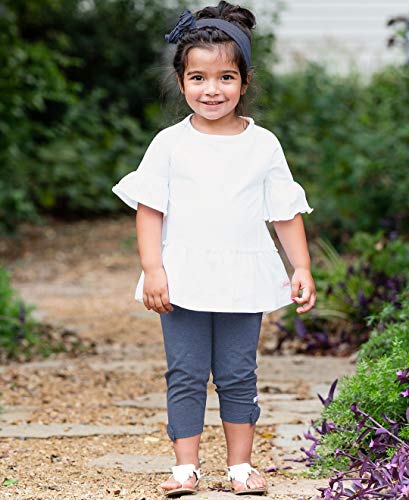 Image of RuffleButts Baby Girls Fall Fall - Stretchy Ruched Toddler Ruffle Leggings