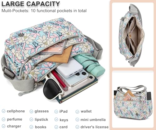 Image of Pealwel Casual Crossbody Bag with Anti Theft Pocket - Women Lightweight Water-Resistant Purse Bag