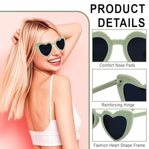 Heart Sunglasses 8 Pairs Bachelorette Party Heart Shaped Sunglasses Bulk Bridal Party Glasses Favors for Women Girls3