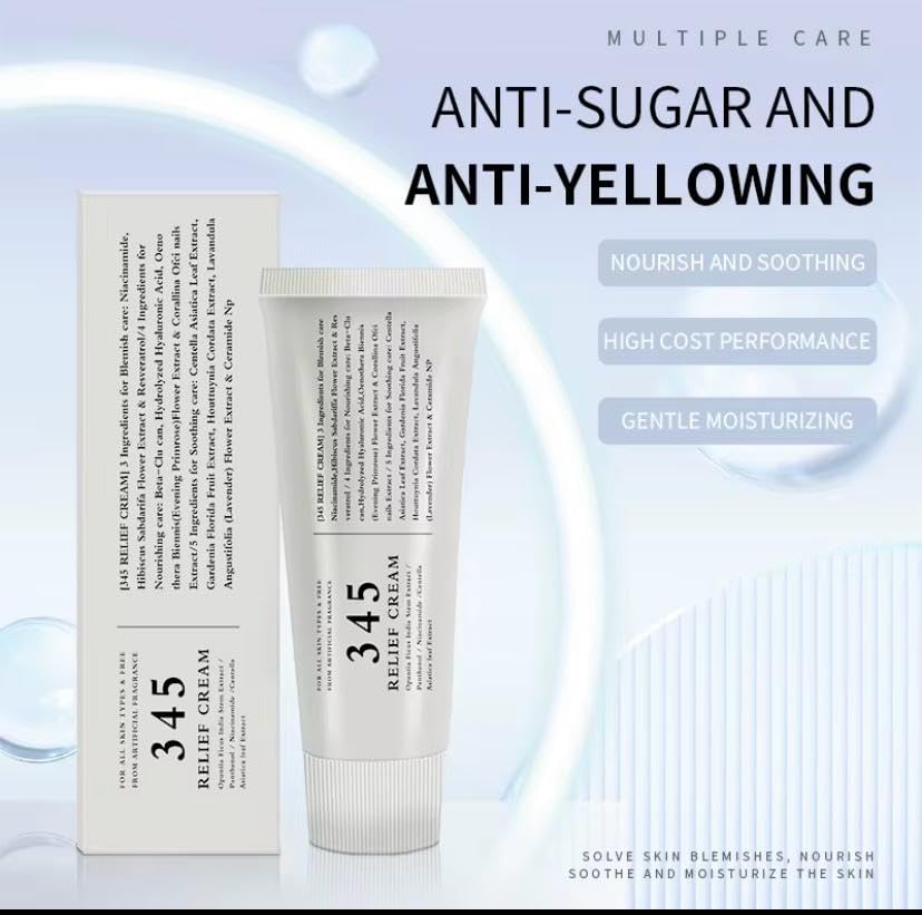 MARKETLOOM 345 Relief Cream with PDRN, Niacinamide, Resveratrol, Soothing Recovery Moisturizer for Blemish Care, Korean Vegan Skincare, 1.69 Fl Oz