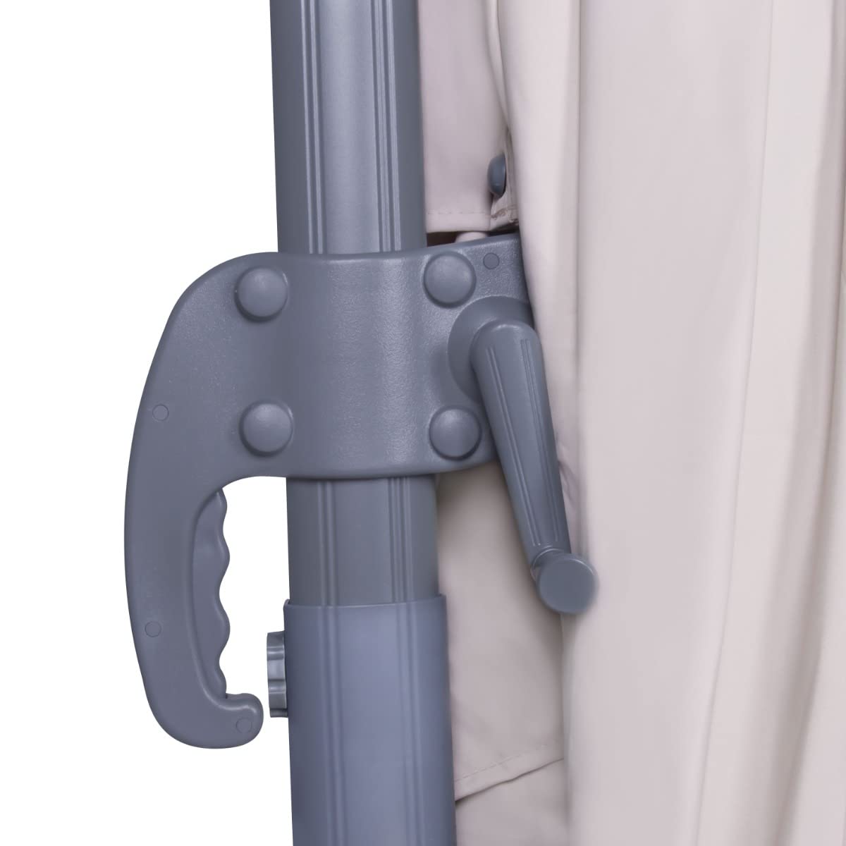 VONROC Ombrellone a Sbalzo Premium Pisogne 300x300 cm – Ruotabile 360° e Inclinabile – Telaio in Alluminio – Telo UPF 50+ Extra Spesso – Apertura con Manovella