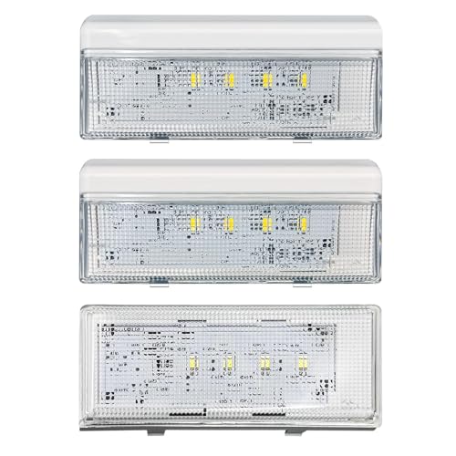 Image of WISINY W10515058 and W10515057 Refrigerator LED Light 2PCS with Cover Compatible for Whirlpool Refrigerator LED Light Replaces WRS325FDAM04 WRS325FDAM02 WRS325FDAM01