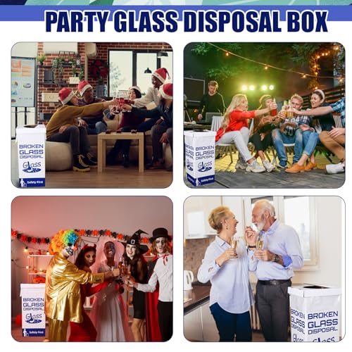 Image of Resurhang 10 Sets Cardboard Broken Glass Disposal Box Floor Model Laboratory Safe Trash Can for Glass Sharps Disposable Garbage Disposal Container Cartons Trash Bins (12 inch L X 12 inch W X 27 inch H)