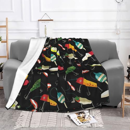 Couverture en flanelle imprimé pêche pour lit et canapé