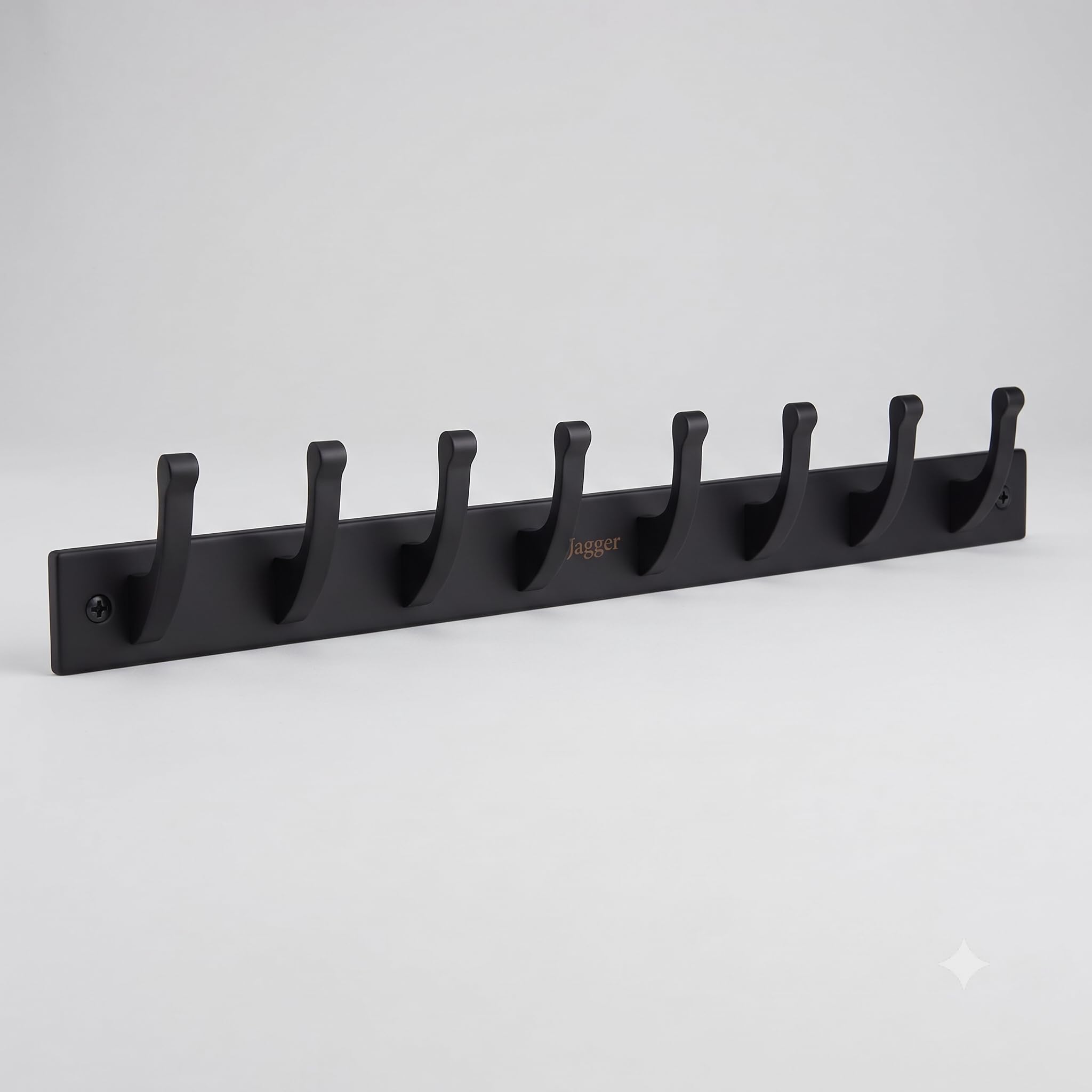 JAGGER JAG334 Wall Mounted Stainless Steel Wall Hooks for Hanging Cloth/Towel Hangers/Door Hangers/Hook Rail/Bthroom Hanger (Black [ Duck ] [ 1 PCS ], 8 PIN Hook) (MATT Black [ Rocket ], 8)