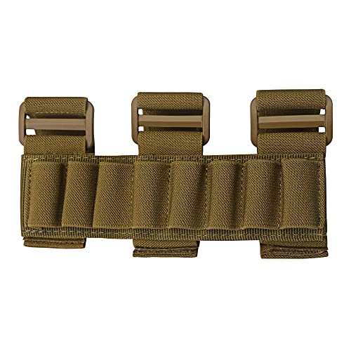 Lovlife Gun Stock Ammo Pouch,8 Round Tactical Shotgun Stock Shell Holder,Adjustable Forearm Ammo Pouch 1000D Nylon Mud Color #TOP2
