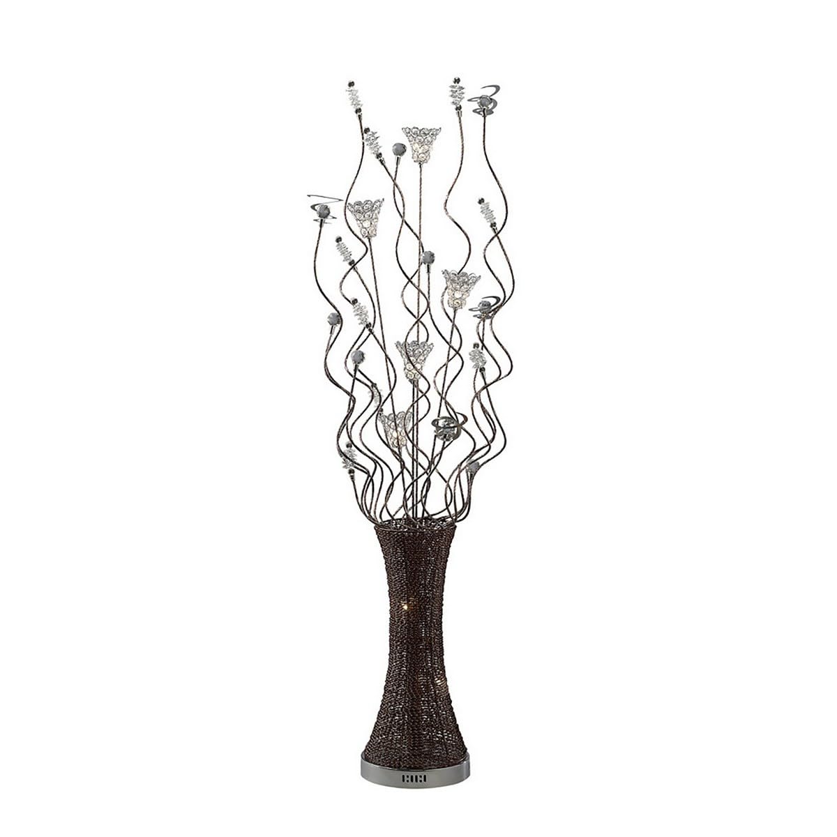 Inspired Clearance - (DH) Kristal Floor Lamp 7 Light G4 Polished Chrome/Coffee/Silver/Crystal, NOT LED/CFL Compatible