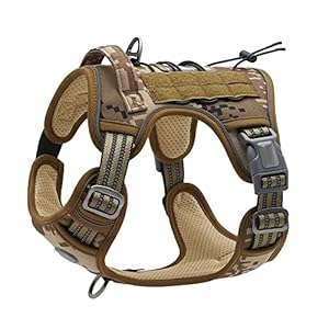 TruBest Tactical Dog Harness | Body Belt for Large Dog | Military Dog Vest | No Pull Adjustable Reflective | Dog Training Walking Pet Harness (Small, Camouflage)