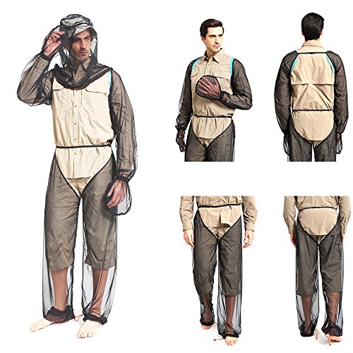 Lixada Anti-Mosquitoes Suit,Lightweight Bug Mosquito Suit Wear Ultra-fine Mesh for Men Women Hiking Fishing Camping Bee Feeding Cycling