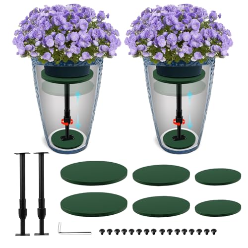 Axcoix 2 Pack Adjustable Height Plant Risers for Inside Pots, 12-21