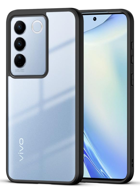 Mr. Case Back Cover Compatible with Vivo V27 Pro 5G | 360 Degree Protection | Shockproof Transparent Hard Back Shockproof Bumper - PC & TPU, Black Bumper (B0D3LW8Y2L) Amazon Price History, Amazon Price Tracker